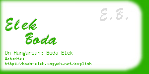 elek boda business card